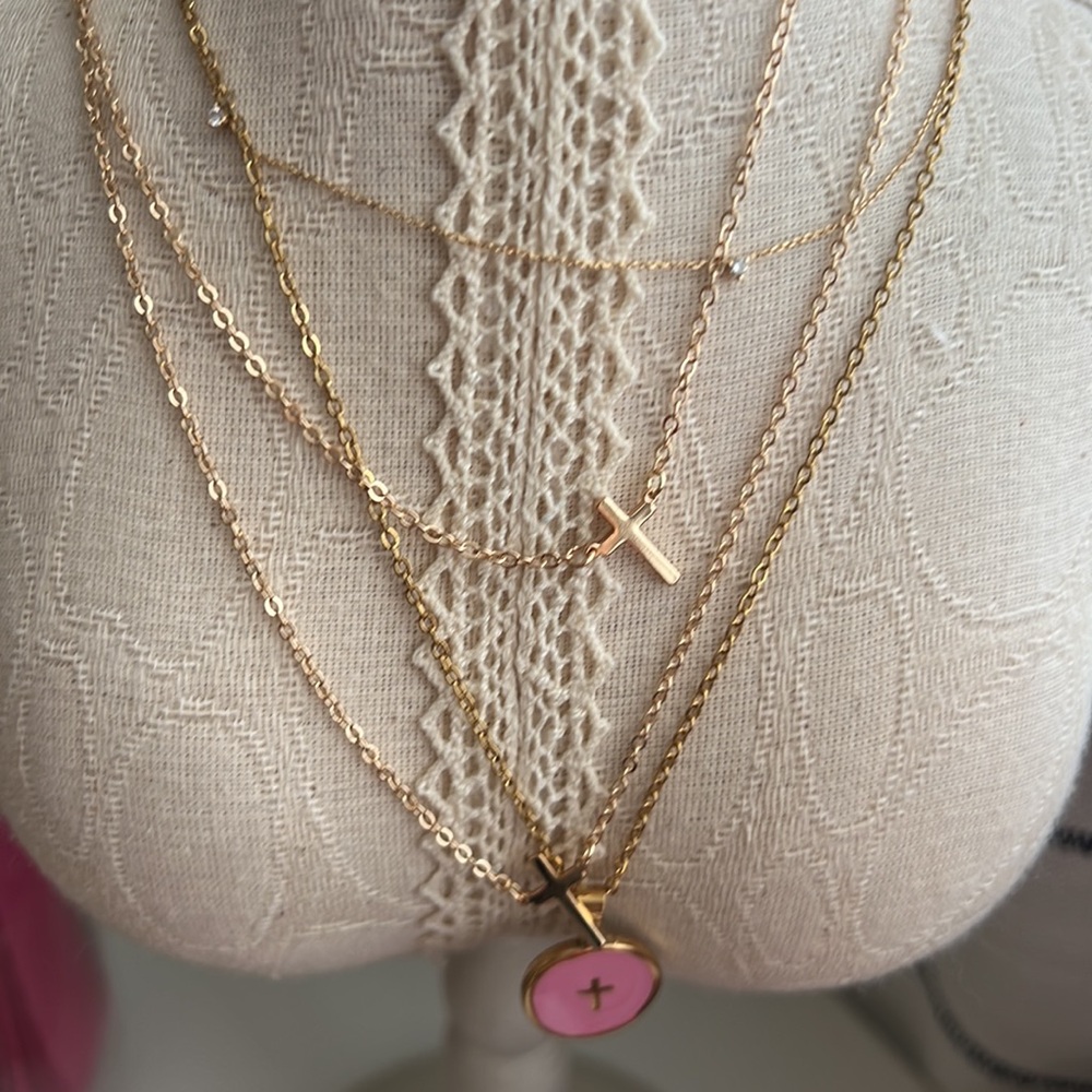 14K Gold plated cross necklace - Picture 6 of 6